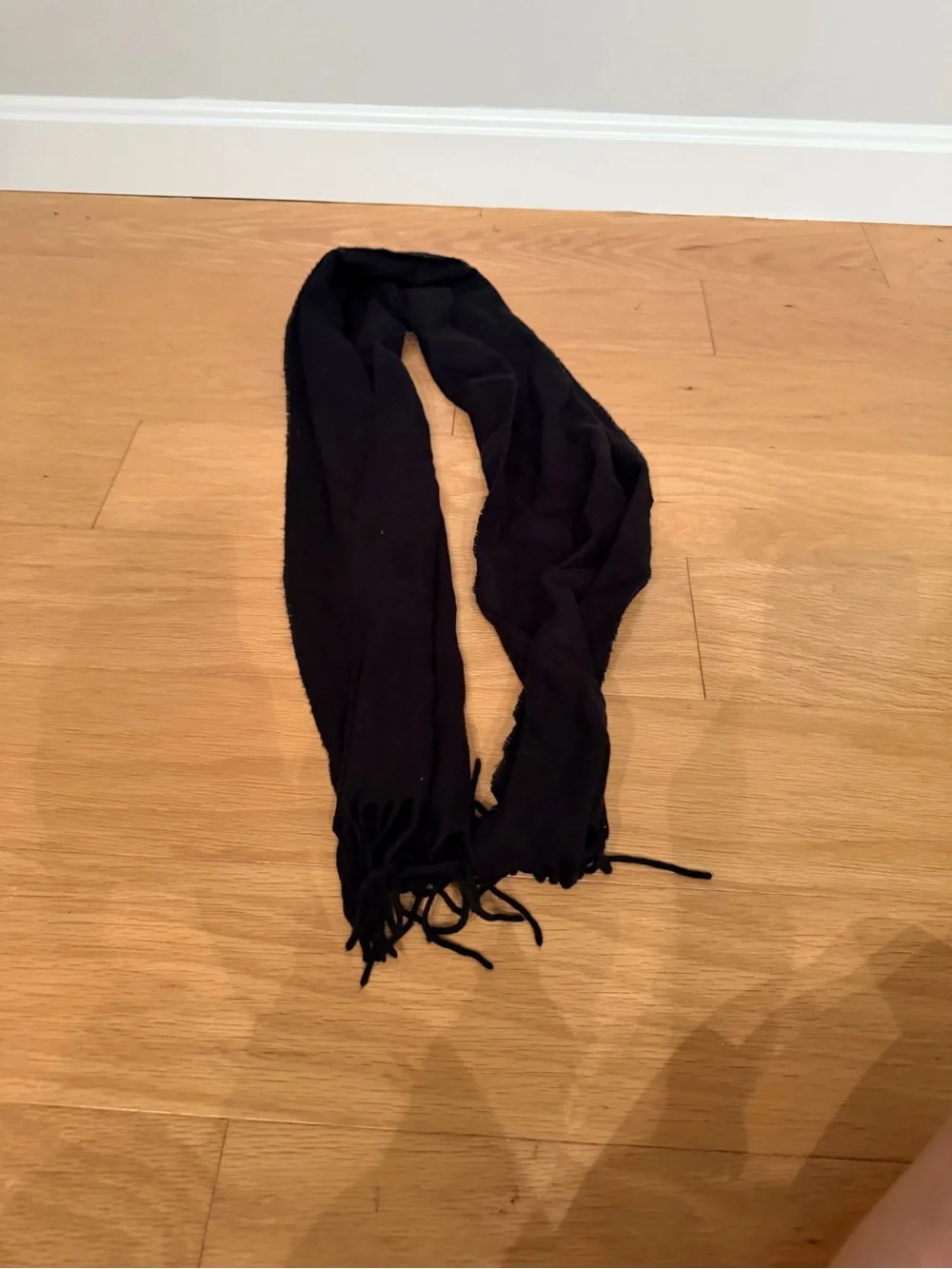 Black women’s Fringe Scarf - Classic Winter Accessory